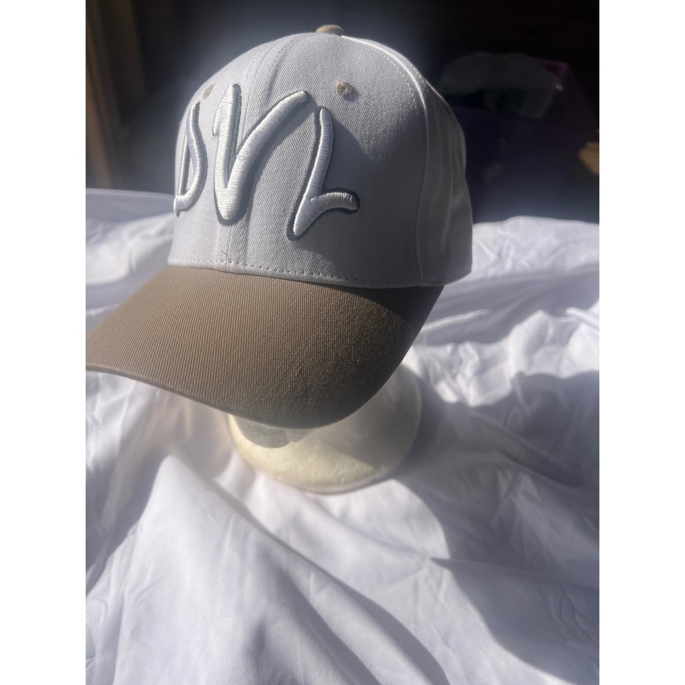 Mens Baseball Cap DVL Logo White Khaki Snapback Adjustable‎ Cotton Blend